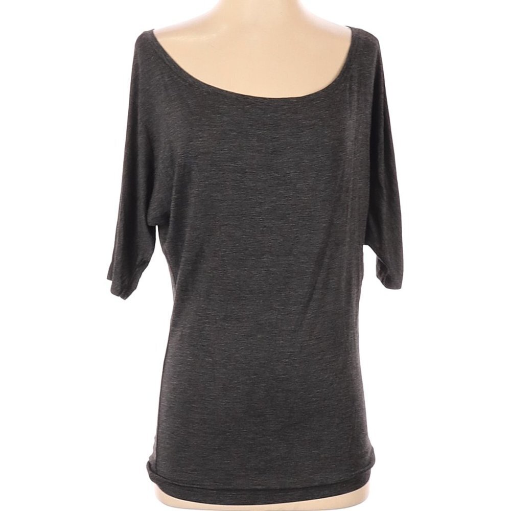 Gray Scoop Neck Top Small